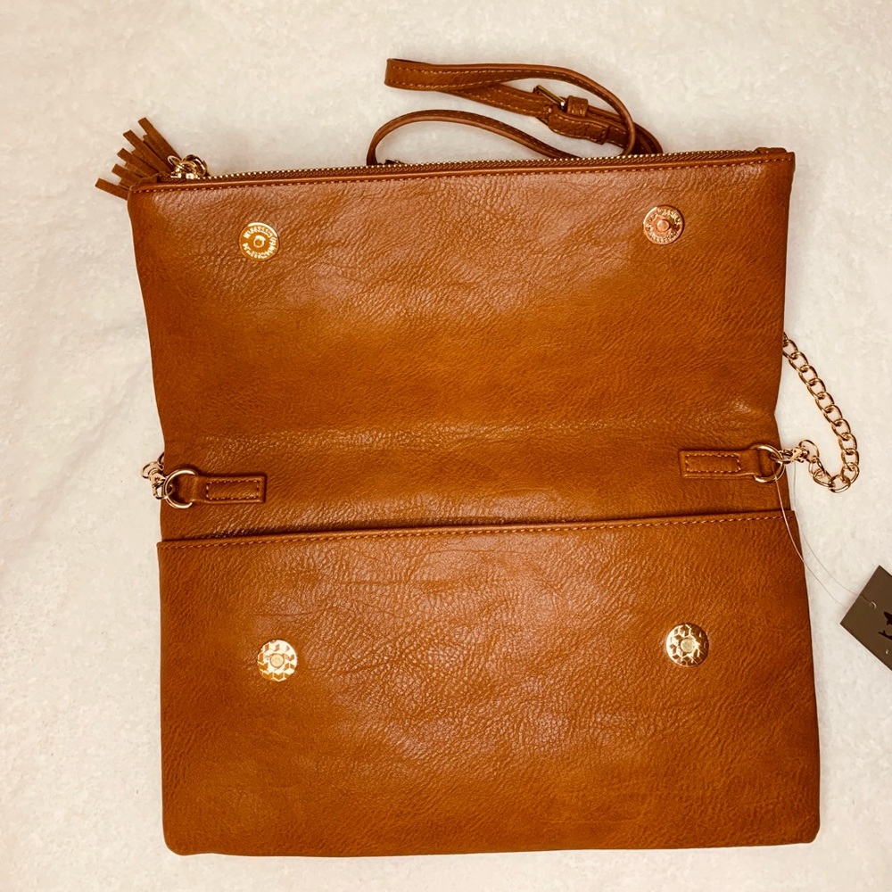 Crown Vintage Foldover Whipstitch Crossbody Bag - Picture 7 of 10
